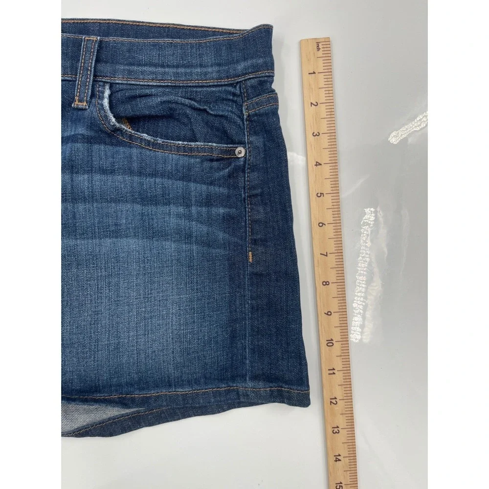 Joe's Jeans Womens Dark Wash Denim Shorts Mid Rise Size 31 Whiskered Stretch